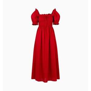 Hill House Home The Scarlett Nap Dress - Chili Red Textured Clip Dot Size S